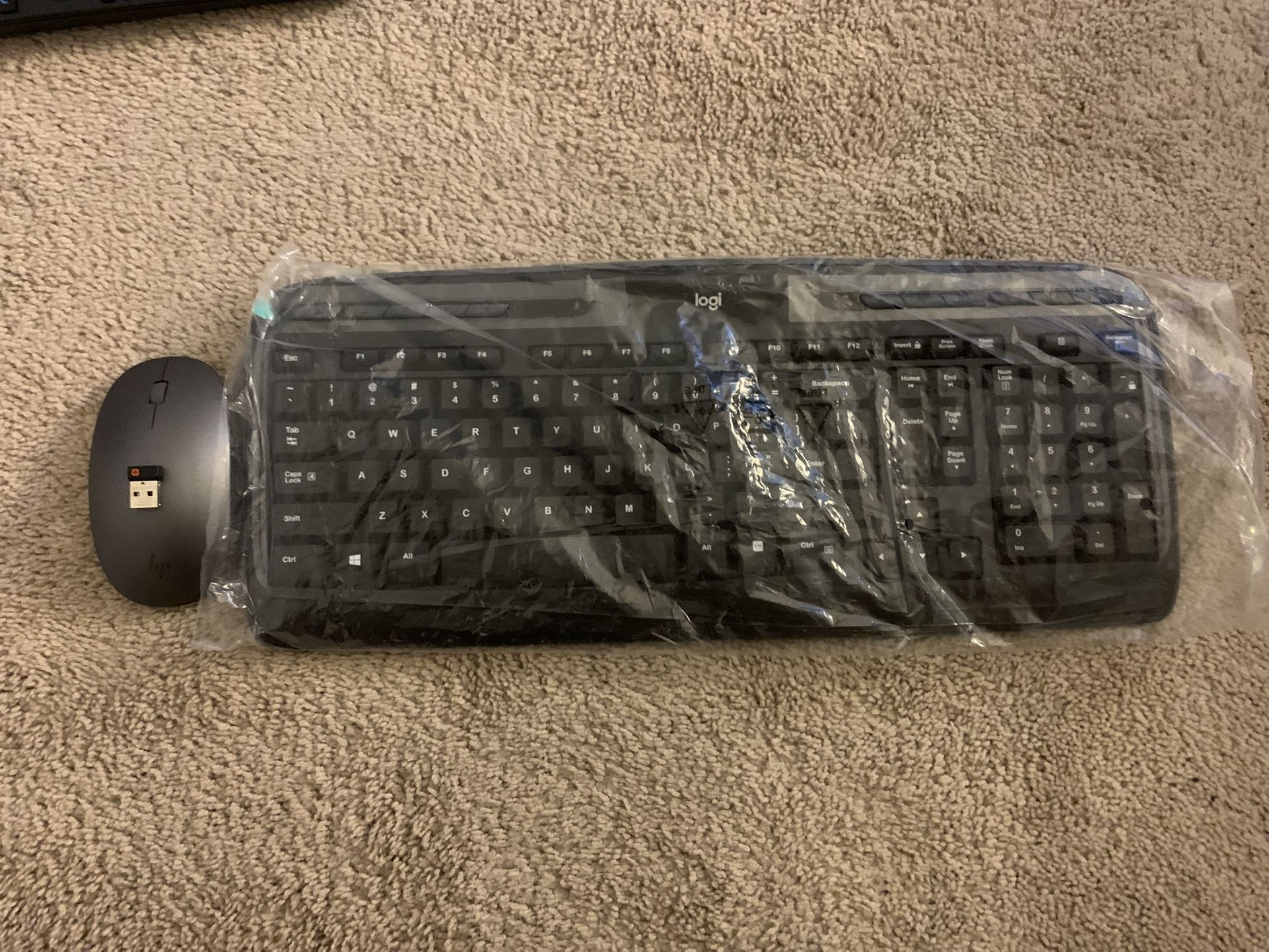 Logitech Keyboard and hp mouse