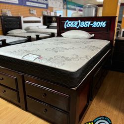 Queen Storage Bed Frame With Mattresses Colchones Nuevos New 