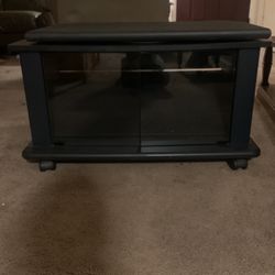 TV Stand With Glass Doors and Rotating Top