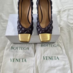 Bottega Veneta Plum Quilted Pattern Leather Pumps Heels Size 36 Shoes $1200