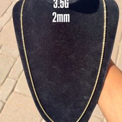 10k 2mms 24 Inch Gold Chain 