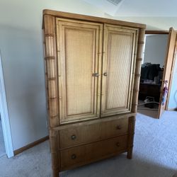 Beautiful Solid Oak Armoire Dresser Cabinet