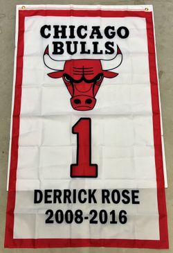 Derrick Rose D-Rose Chicago Bulls Retirement Banner 3x5 MVP