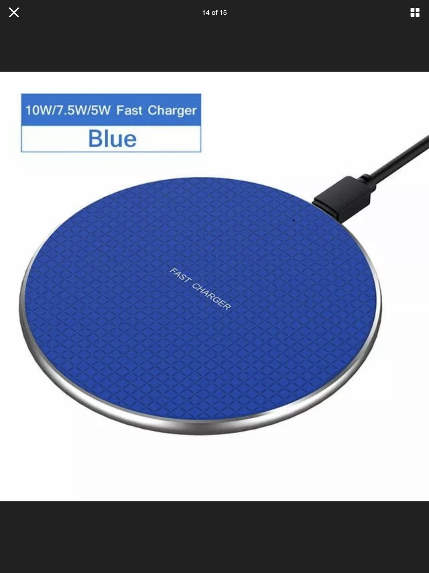Blue Wireless Qi Charger - Samsung, iPhone, and more