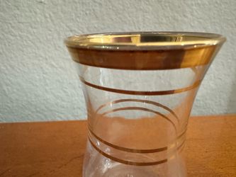 Turkish tea glasses with gold bands Set of 6