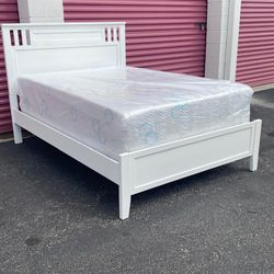 Full Size Bed Frame With Mattress (Selling As Is)