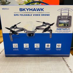 Open box new Vivitar Skyhawk GPS Foldable Video Drone