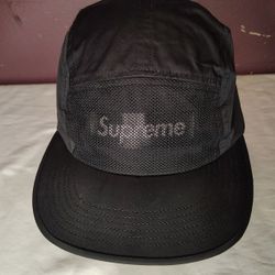 Black SS17 Supreme Front Panel Mesh Camp Cap Black Hat Box logo