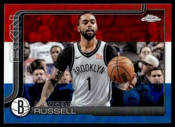 2025 Topps Chrome Red White Blue Refractor Brooklyn Nets D'Angelo Russell #79 0