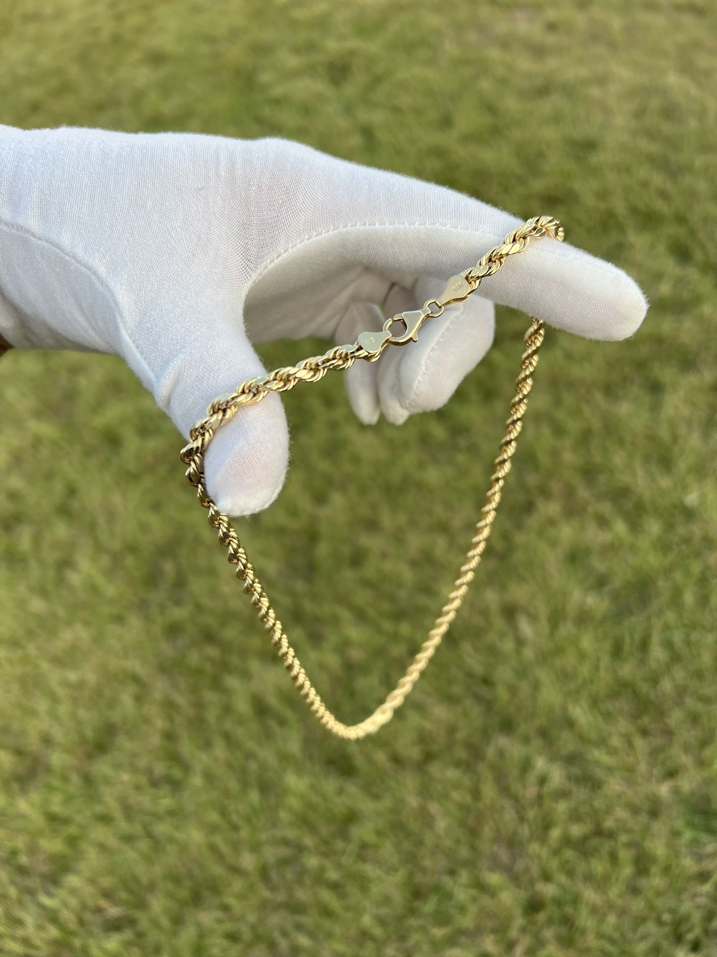 14KT Gold Rope Chain 6mm Necklace 22” 
