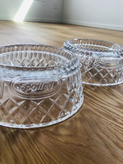 Crystal dog bowls, NEW