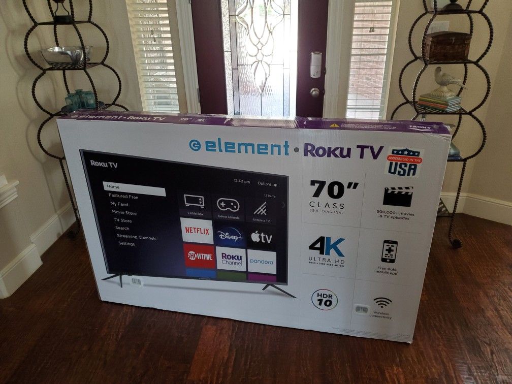 70 inch 4k uhd led smart tv with Roku ...new in box and sealed