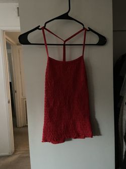 Red Spaghetti Strap Shirt 