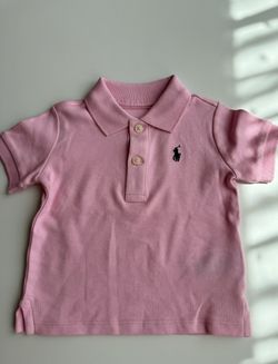 New Ralph Lauren Baby Soft Cotton Polo Shirt, Pink 6 months