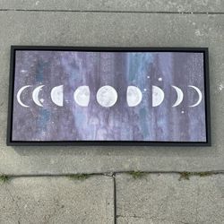 Moon Phase Art Work 34”x17” Painting (Silver Lake)