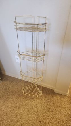 Gold tiered metal corner rack