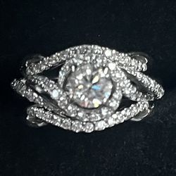 1.4 Ct Diamond Wedding Ring 14k White Gold  Thumbnail