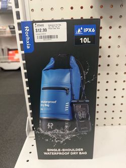 10L Waterproof Dry Bag with Roll-Top & Phone Case – Blue