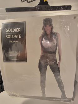 Amscan Soldier Costume for women in size adult small (2-4)