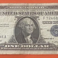 1957 A $1 Silver Certificate - Blue Seal Vintage Currency