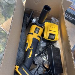 Rechargeable Grinder With Battery And Charger And Rigid Toolbox