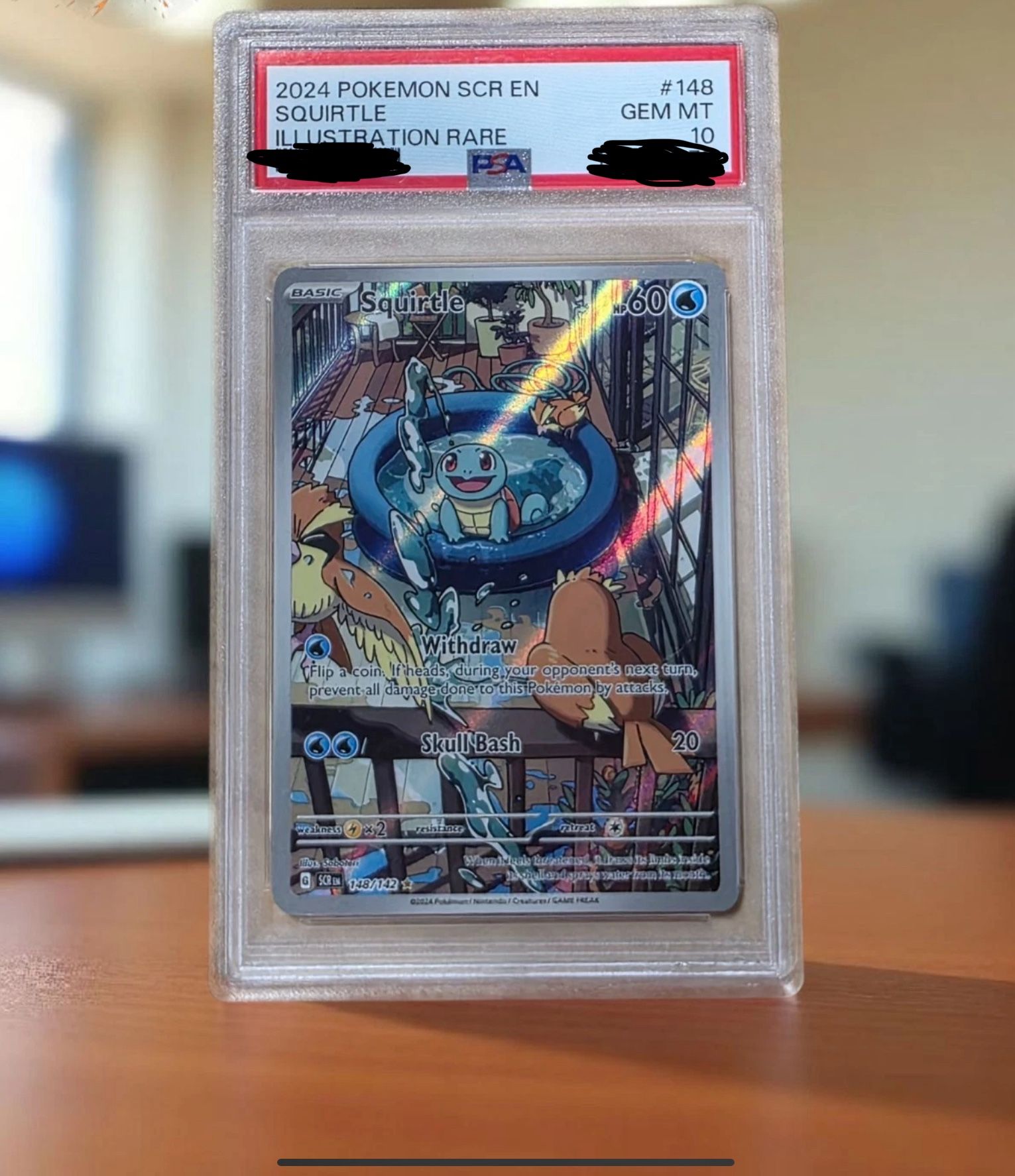 2024 POKEMON SCR EN-STELLAR CROWN #148 SQUIRTLE ILLUSTRATION RARE PSA 10 GEM MT