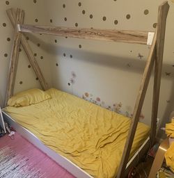 Kids Full Size Teepee Floor Bed Frame, Montessori Style (2 Available)