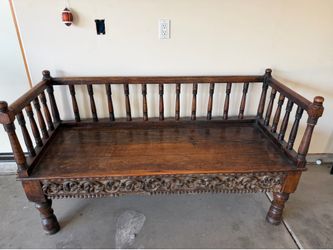 Antique Indonesian Solid Teak Wood bench