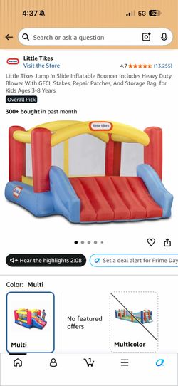 Little Tikes Jump 'n Slide Inflatable Bouncy House/ Bounce House
