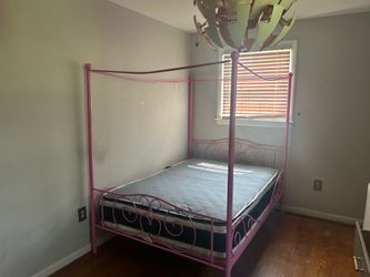 Pink Girl canopy bed and dresser