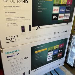 58” inch Hisense Smart Roku UHDTV 4K 