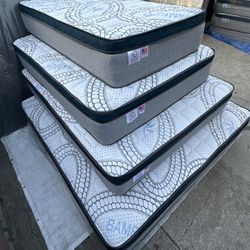 Queen Size Mattress Pillow Top 12” Thick.    All Sizes Available.     Delivery Available.     Brand New Mattress 