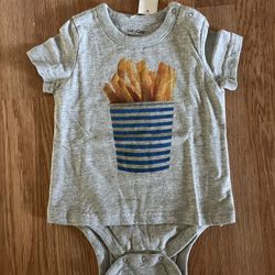 NWT Baby Gap Small Fry T-shirt Onesie Gray