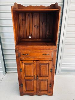 Vintage Pine Wood Hutch Cabinet