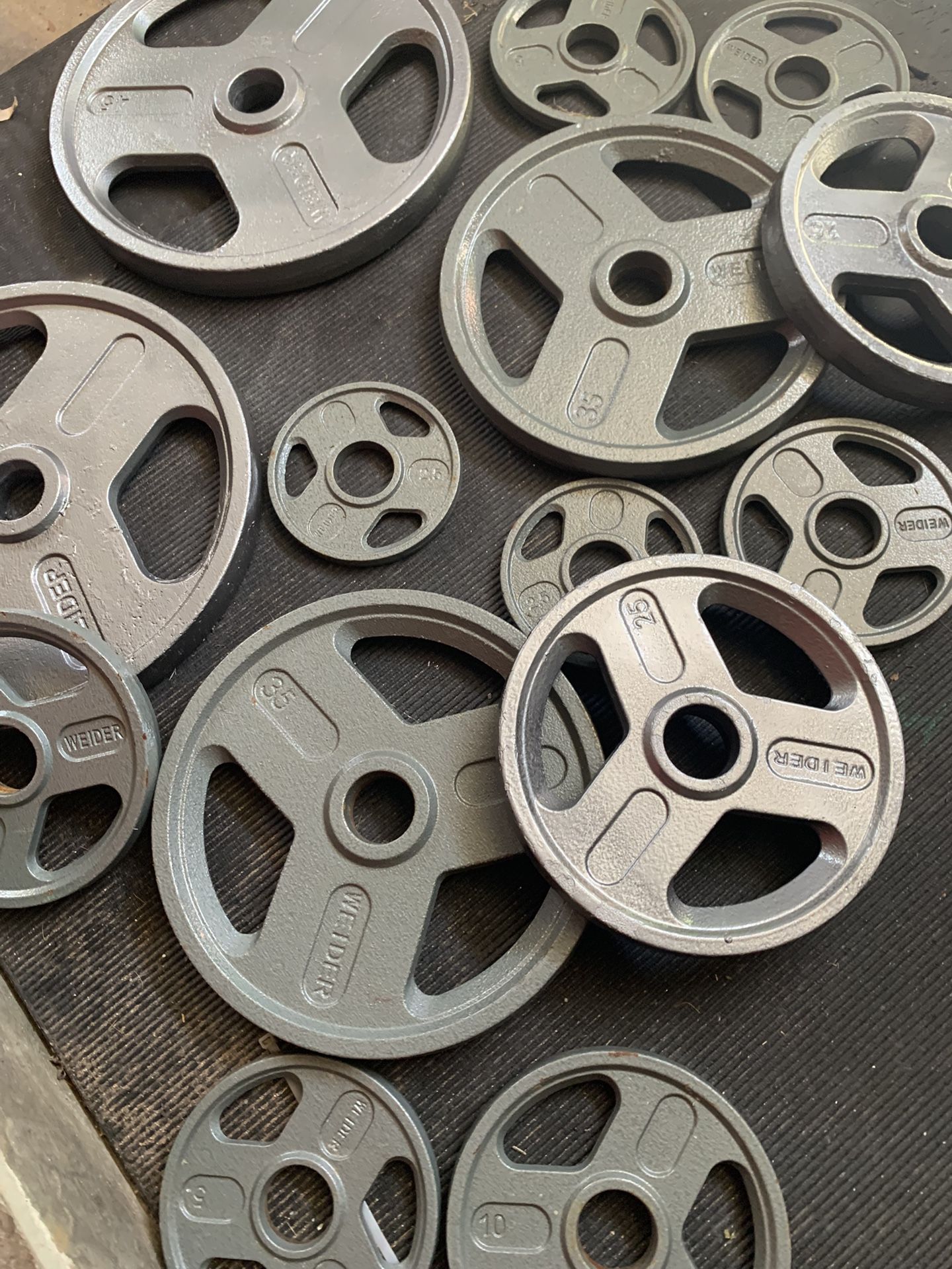 Set Of 255 Lbs Olympic Weights Plates