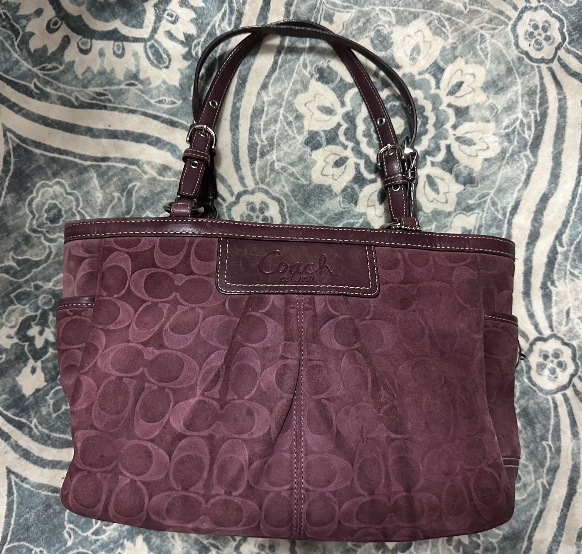 Purple Suede Coach Bag