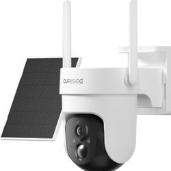 2K Wireless Outdoor Security Cameras, Solar Powered Home Camera with 360° View, PIR Motion Detection, Color Night Vision, 2.4G WiFi
