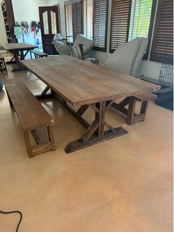 Farm style 8ft Table with benches
