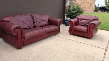 American Leather Genuine Leather Sofa & Chair Set. Supreme Quality! $150 for both!