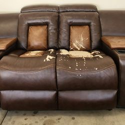 Comfy Manual Leather Recliner Couch