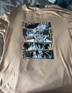 beige anime graphic tee