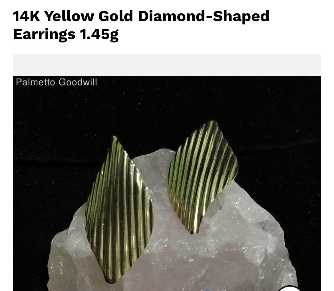 14K gold diamond shaped earrings