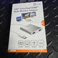 BRAND NEW IN THE BOX  USB 3.0 TO DUAL HDMI MUTLI-MONITOR APAPTER