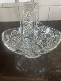 Handcut crystal basket beautiful design