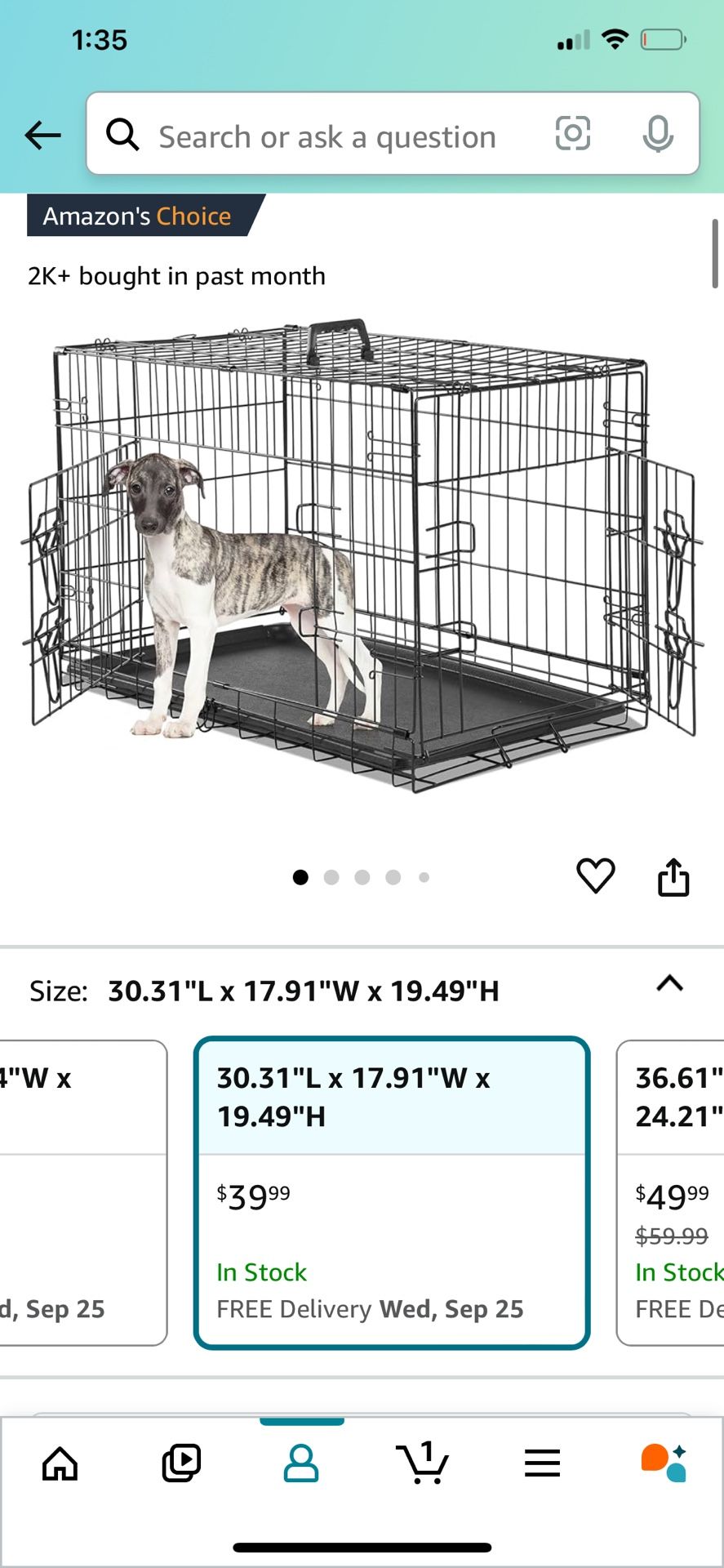 30.31’’ X 17.91’’ TWO DOOR DOG CRATE