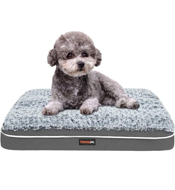 Fluffy Dog Bed for Small Dogs Bottom Anti-Slip, Upper with PP-Padding Washable,Dog Crate Kennel Pad Mat,Plush Soft Pet Beds Memory Foam Padded with Wa