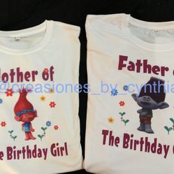 Trolls Party Theme Shirts