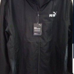 PUMA CB RAIN PROTECTION RAIN CELL MEN'S WINDBREAKER FULL ZIPPER HOODIE JACKET SIZE LARGE BLACK BAGGY FIT BRAND NEW WITH TAGS CHECK OUT MY OFFERS. 