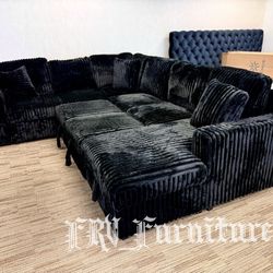 New Black Sectional Large 
