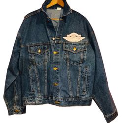 Air Dior Jean Jacket Jordan Christan Rare Pink Denim SZ-XL